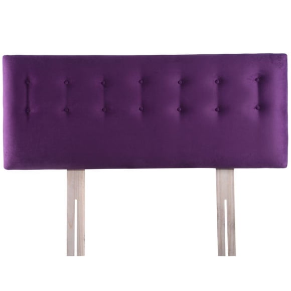 Respaldo Cama Botone 2 Plaza Felpa Morado