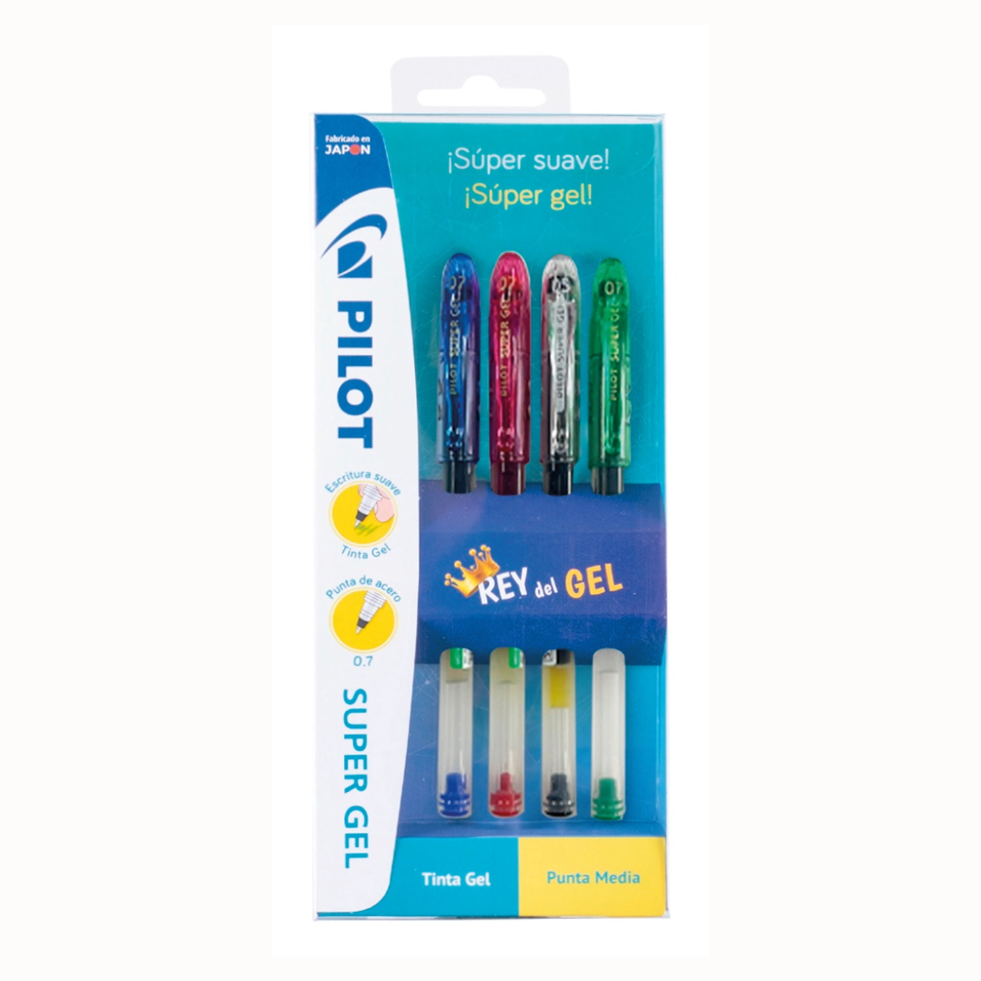 Lápiz Super Gel 0.7 1b+1l+1r+1g Blister Pilot