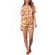 thumbnail image 2 of Conjuntos hawaianos para mujeres de regreso a clases 2026: 2 piezas, camisa con botones y pantalones cortos florales, atuendos casuales para vacaciones tropicales en la playa, talla S, beige y naranja, 2 of 5
