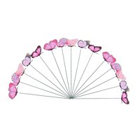 Ioensy - 24 Estacas Para Jardín Con Forma De Mariposa, Para Inauguración De La Casa, Decoración Para Exteriores, Color Rosa