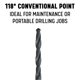 thumbnail image 3 of Set de brocas Drill America DWDN 13 piezas HSS con óxido negro, 3 of 9