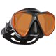 thumbnail image 1 of Máscara de buceo SCUBAPRO Spectra con lentes duales espejados y bolsillo de nariz EZ Equalize, negro/bronze, 1 of 3
