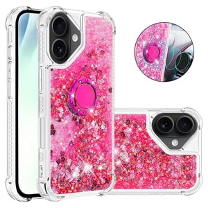 Foxdock Funda Glitter Líquida Para Iphone 17 Con Anillo Brillante, Tpu Antichoques Y Esquinas Reforzadas, Soporte