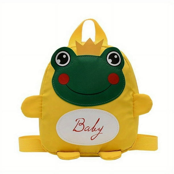 Children's Casual Cartoon Frog Backpack With Traction Rope, Casual Cute Backpack
