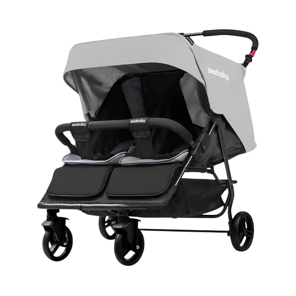 Coche Doble Reclinable 4 años Seebaby Gris LuBabycas