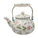 thumbnail image 1 of Hervidor de té esmaltado, hervidor de agua con agarre cómodo, calentador de agua y leche, cafetera, olla esmaltada Floral verde para fiesta en casa y, 1 of 5
