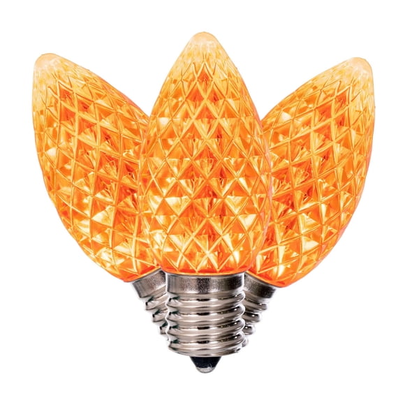 Bombilla LED Vickerman C9-E17 con base SMD facetada naranja centelleante