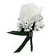 thumbnail image 4 of Estimulación Flor de rosa Broche Pin Ramillete de novia Blanco y verde oscuro, 4 of 5