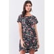 thumbnail image 1 of Vestido Mini Relajado con Espalda Plisada y Estampado Floral Multicolor Negro L, 1 of 3