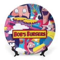 Desmarcar - Hamburguesas De Bob Plato Decorativo De Porcelana Fina (Bone China), Plato Decorativo De Cerámica Para Hogar, Oficina, Soporte De Pared, Platos Decorativos Para Dormitorio - 6 Pulgadas (15 Cm)