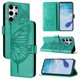 thumbnail image 5 of Funda cartera mariposa para Samsung Galaxy S25 Ultra con soporte y ranuras para tarjetas Verde, 5 of 5