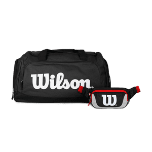 Pack Wilson Bolso Luton + Banano Delta Negro-Gris