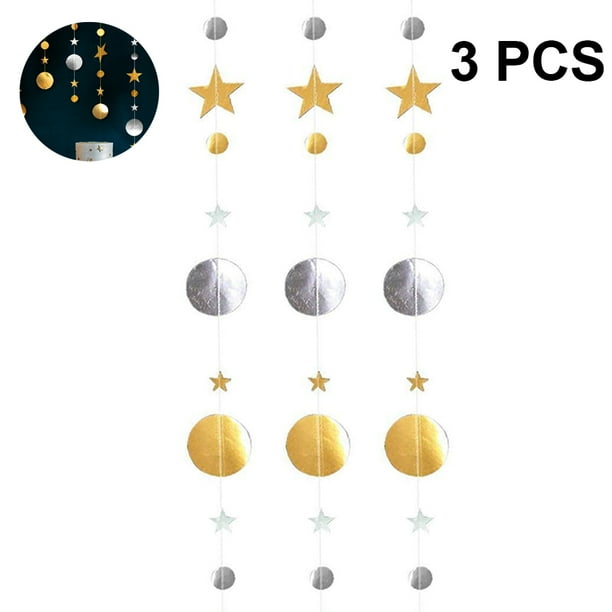 Guirnaldas de fiesta Twinkle Little Star con purpurina, lunas y estrellas colgantes, decoraciones para cumpleaños infantiles, baby shower, bodas, Ramadán, EID, graduación, suministros para fiestas
