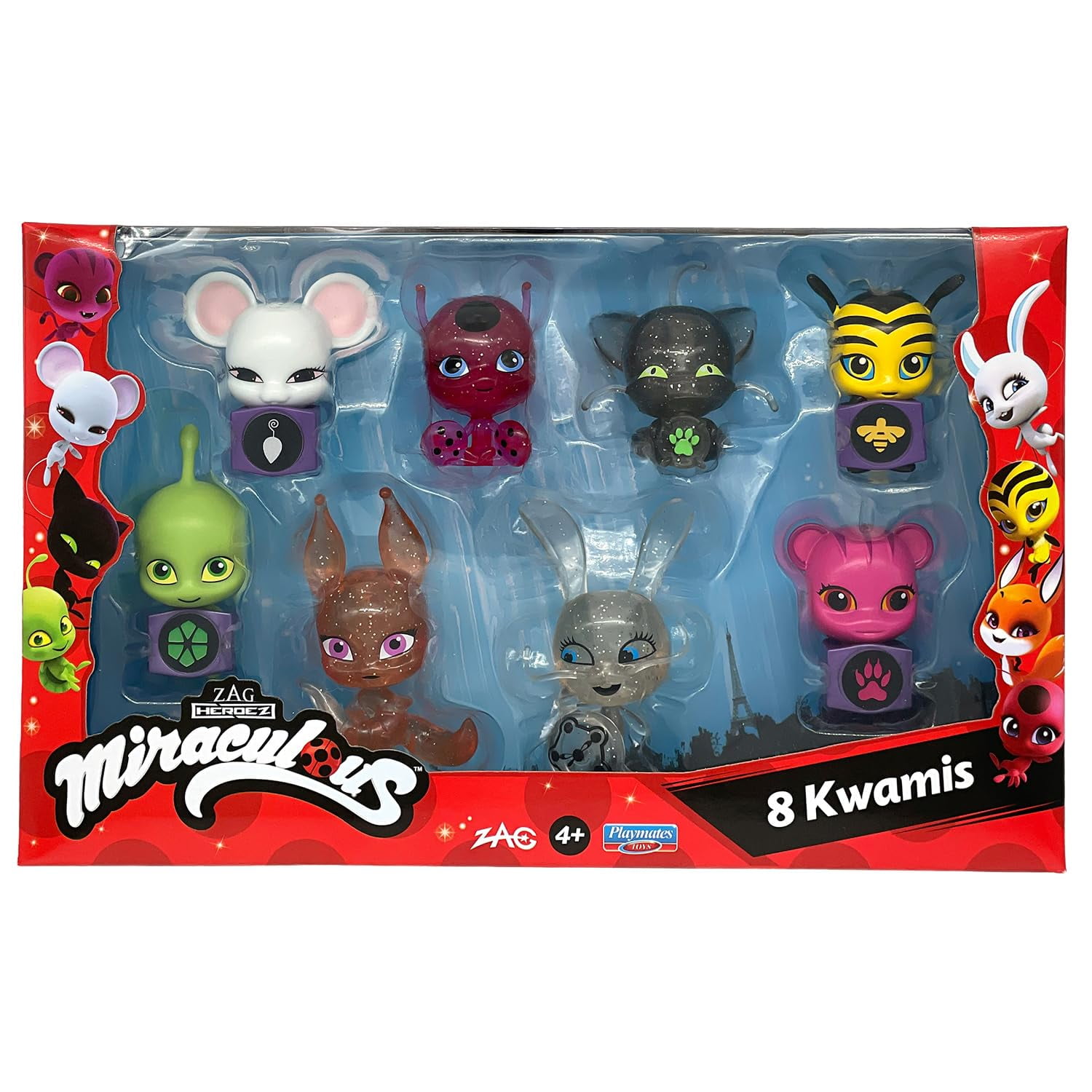 Colección De Minifiguras Bandai Miraculous, Paquete De 8 Kwamis