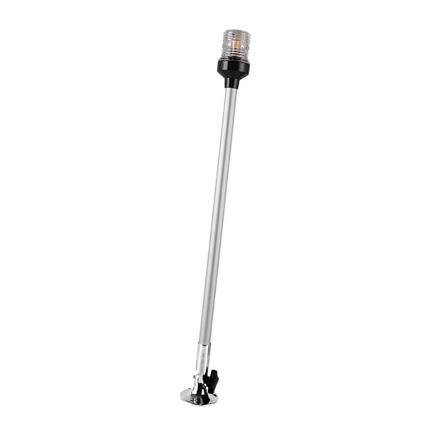 Luz de navegación marina, luz de popa para barco, 3 W, resistente al calor, iluminación de 360 grados, base de acero inoxidable, luz para barco todo Longitud 600mm