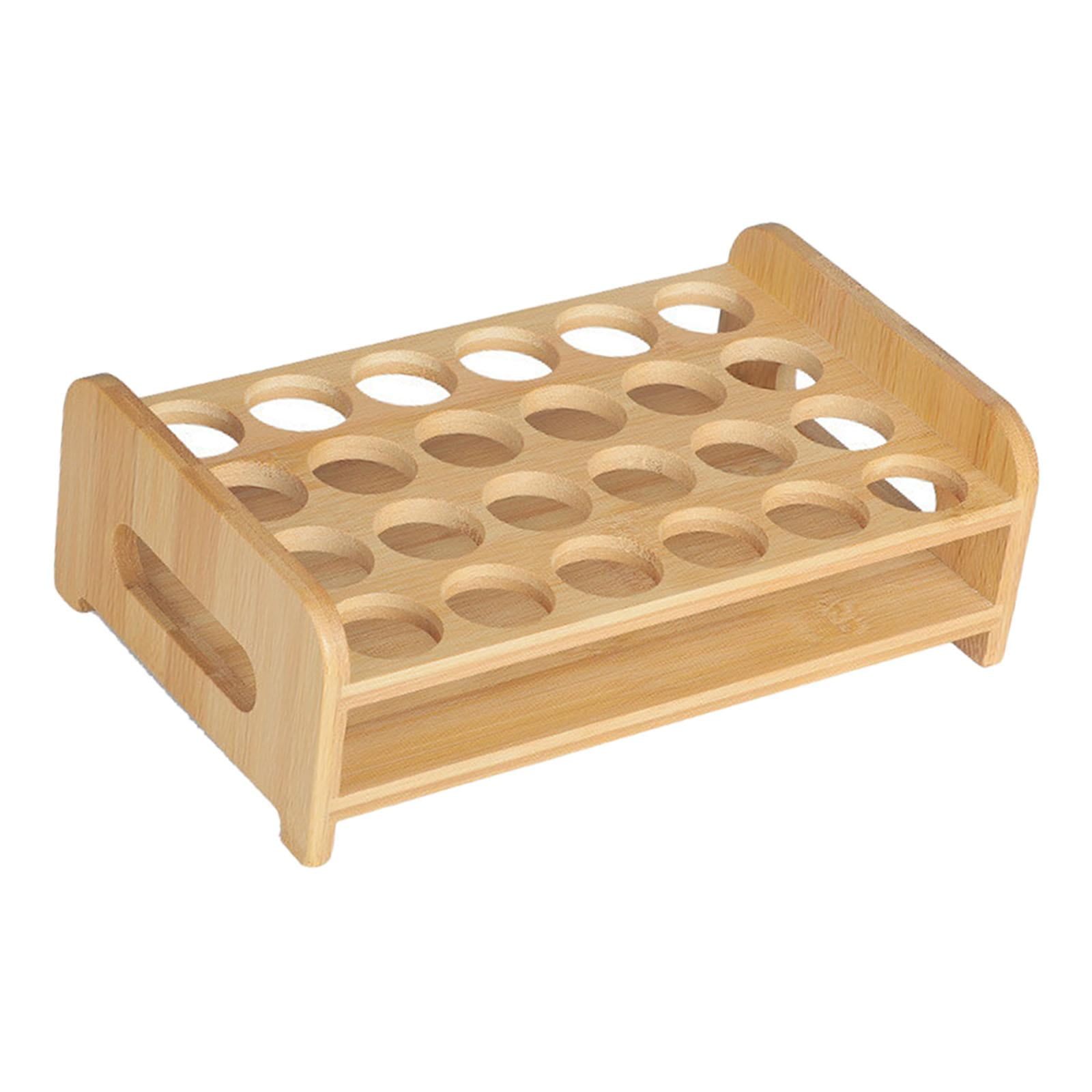 Magideal - Soporte De Vidrio De Madera Para Bebidas, Soporte De Almacenamiento Para Vasos, Soporte Para Servir, Organizador De Tazas, Estante De Exhibición, Base 24 Hoyos