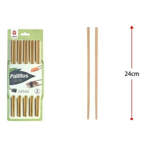Genérico - Palillos Chinos Bambú (5 Pares) 24 Centímetros Largo