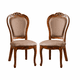 thumbnail image 1 of Pack x2 Sillas de Comedor Color Caoba con Tallado Asiento y Respaldo en Ecocuero, 1 of 3