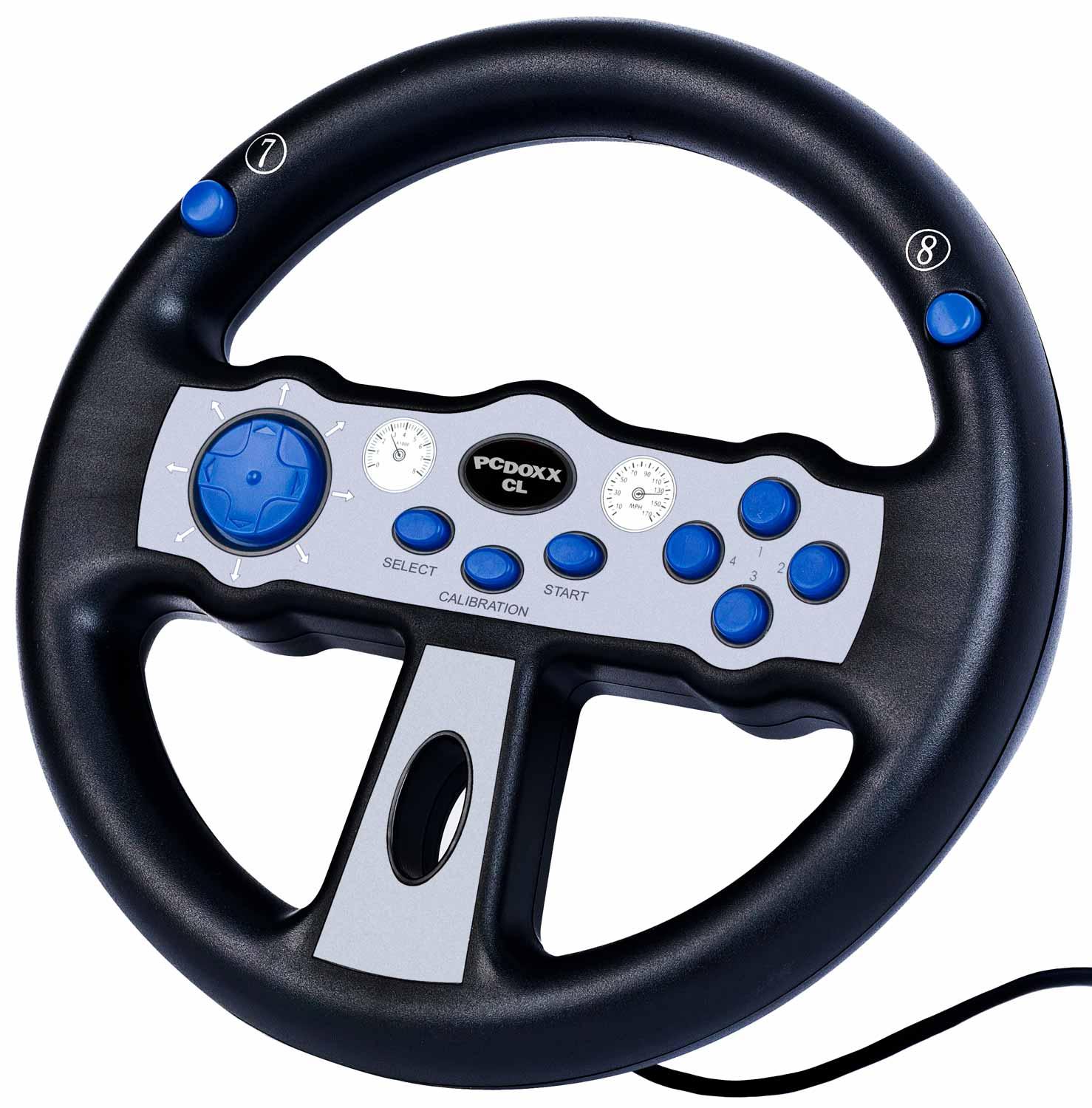 Gen - Control Pc Juego Mando Manubrio Carrera Auto Volante Avion Timon Multicolor