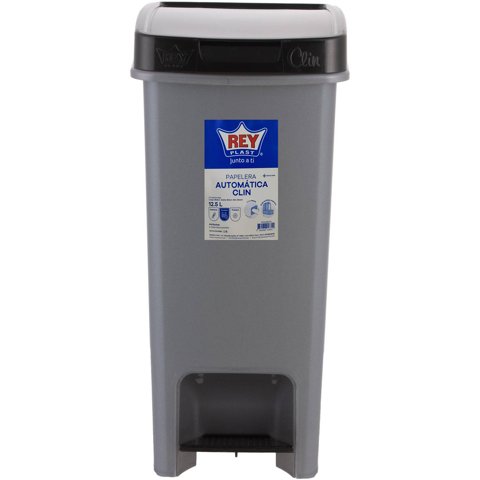 Reyplast - Basurero Con Pedal 12.5 Lts Gris