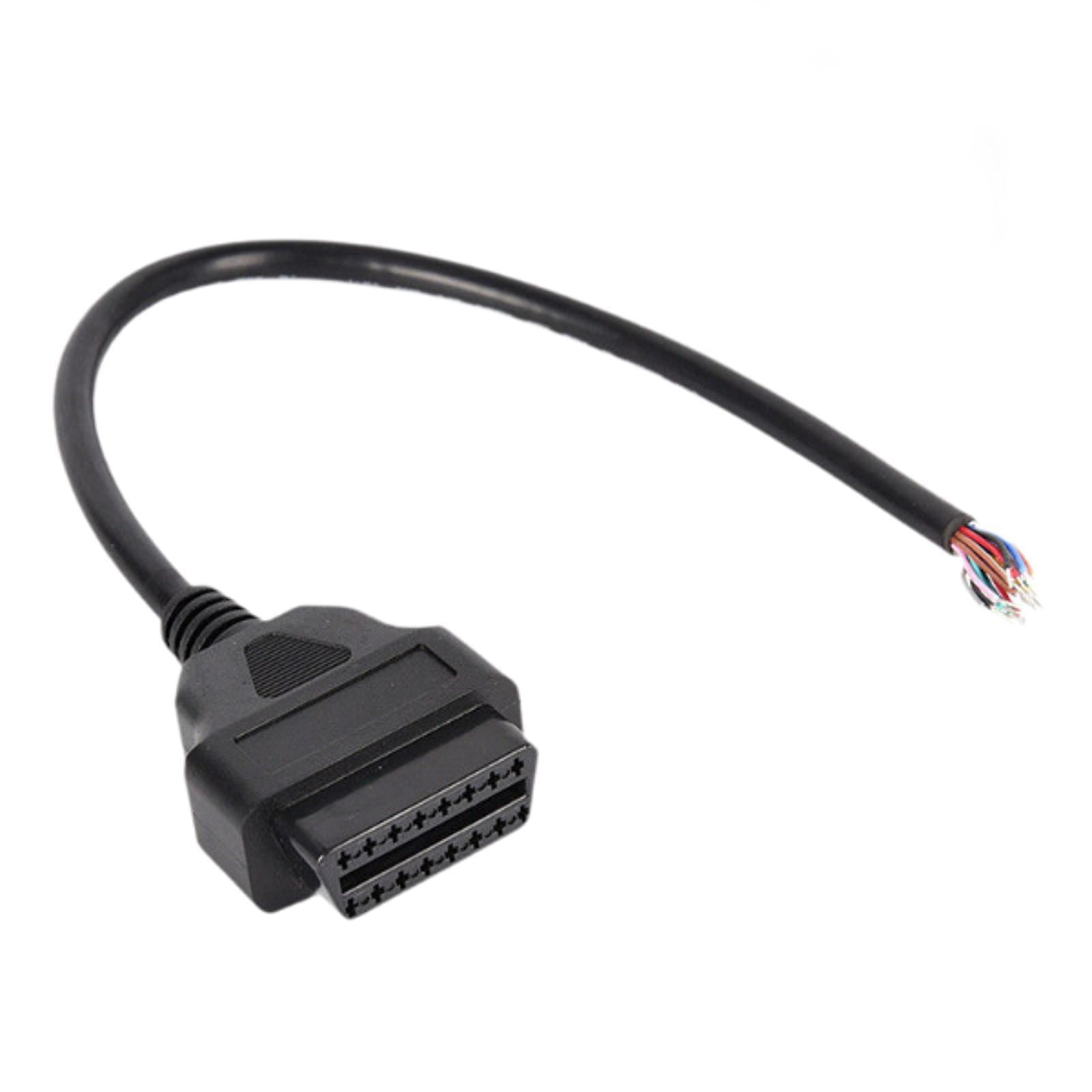 Magideal - Cable Adaptador De 16 Pines A Obd2 De 12-24 V Con Conector De 16 Pines A Obd2