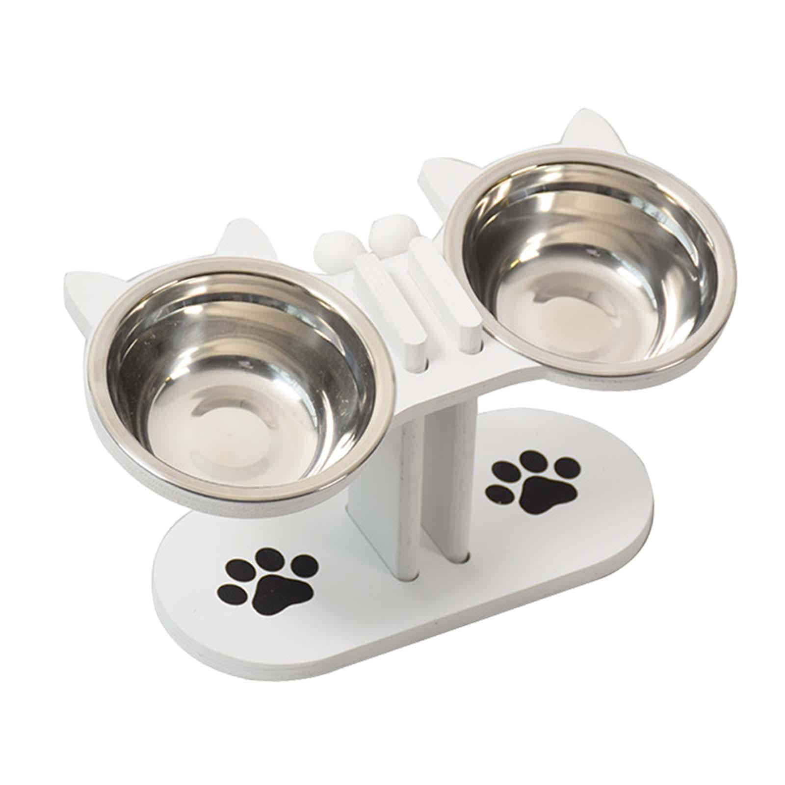 Magideal - Comederos Elevados Para Gatos Con Soporte, Comedero Para Cachorros, Práctico Comedero, Comederos Para Mascotas, Comedero Para Comida Y Agua, Perros Pe Blanco