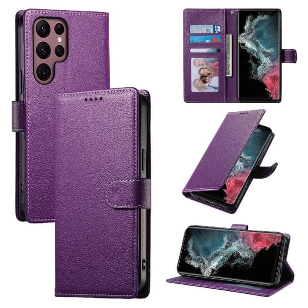 Funda para FOXDOCK Samsung Galaxy S22 Ultra– Cuero Premium, 3 ranuras para tarjetas, Protección contra impactos