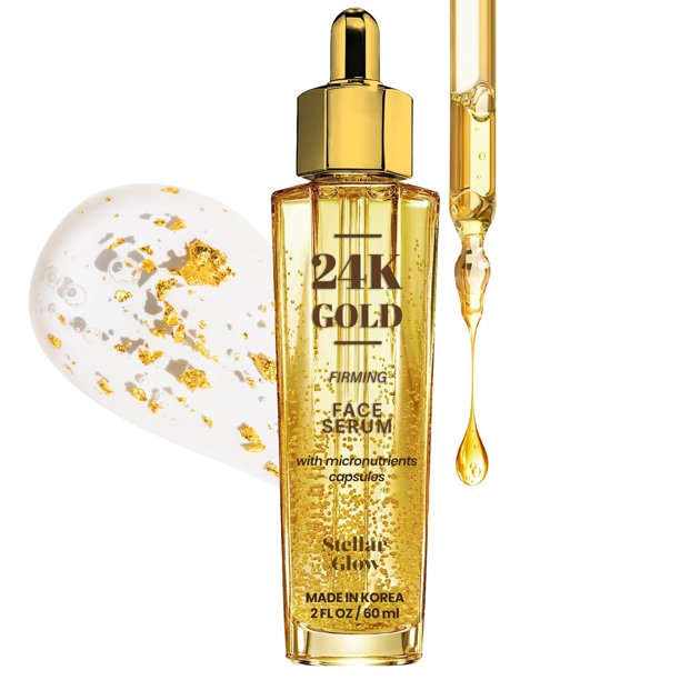 Sérum Stellar Glow de oro de 24 quilates y ácido hialurónico, 60 ml, antienvejecimiento