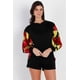thumbnail image 1 of Conjunto de Top con Capucha y Shorts con Estampado Floral en Rojo y Lima con Efecto Satén Negro y Negro/flor M, 1 of 5