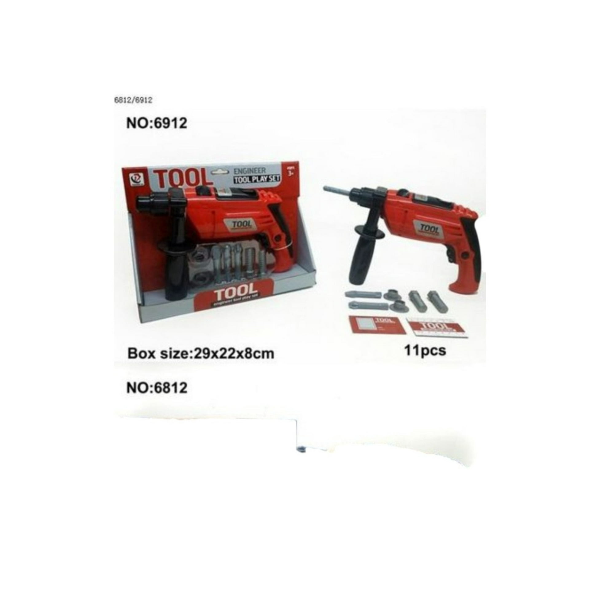 Genérico - Juego De Set De Herramientas Con Maleta Para Niños Y Taladro-rojo