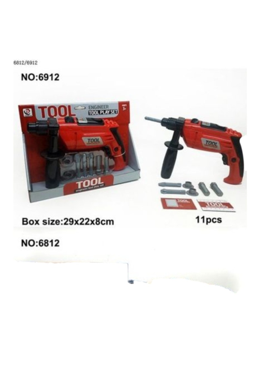 Genérico - Juego De Set De Herramientas Con Maleta Para Niños Y Taladro-Rojo