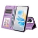 thumbnail image 4 of Funda tipo cartera FOXDOCK para Honor 100 , diseño girasol en relieve, cuero PU, cierre magnético, soporte y tarjetero, 4 of 5