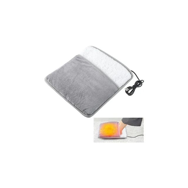 Genérico - Manta Calentador Calienta Pies Eléctrico Usb Polar Gris Lisa