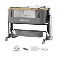 Cuna Colecho Con Mudador Colchón Mosquitero Lubabycas Gris