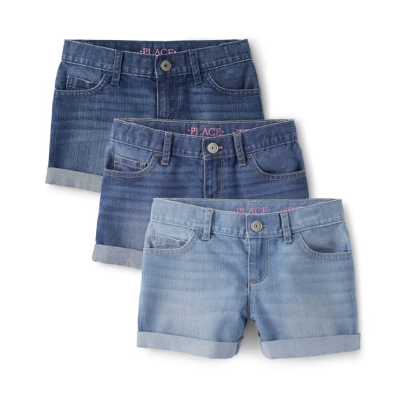 Shortie Shorts The Children's Place de mezclilla, paquete de 3, talla 12