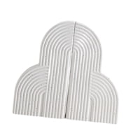 Bothyi - 2 Sujetalibros Decorativos De Mesa, Minimalistas, Color Blanco