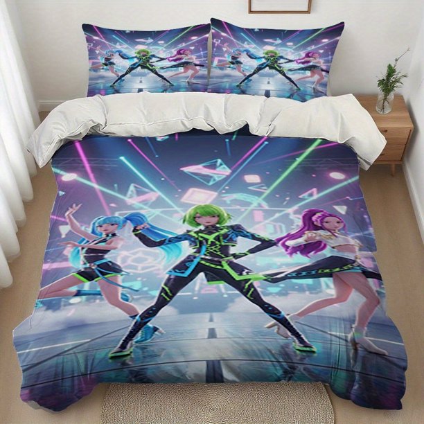 3pcs K-Pop Inspired Cartoon Themed Duvet Cover Set Upgraded Warmth