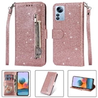 Funda Para Foxdock Elegante Funda Xiaomi 12T Pro/Xiaomi 12T Glitter Con Cremallera-Ideal Para El Uso Diario