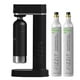 thumbnail image 1 of Máquina para hacer agua con gas FIZZIT de acero inoxidable negro con 2 cilindros de CO2 y una botella reutilizable de 1 litro, 1 of 3