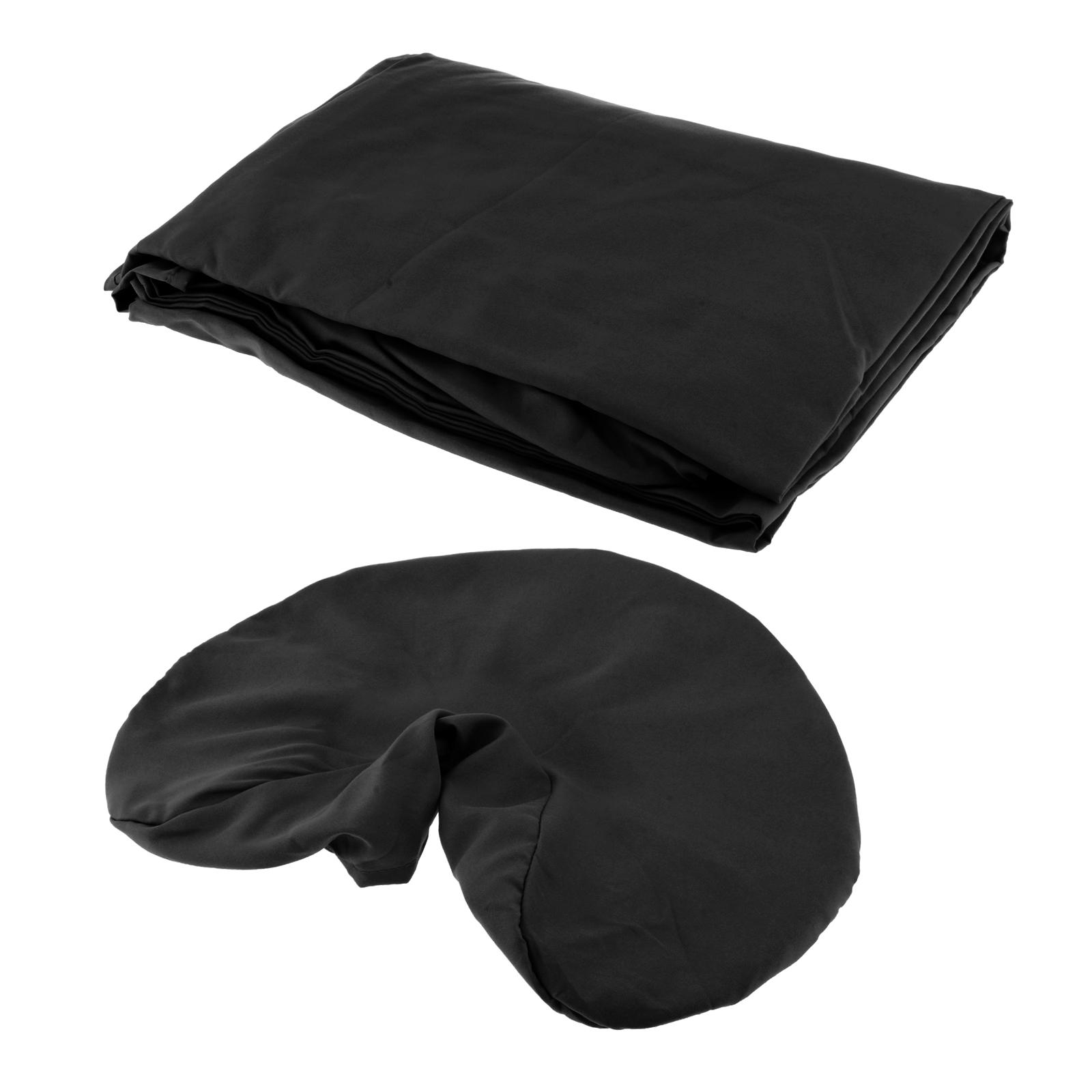 Ioensy - Juego De Sábanas Para Mesa De Masaje, Funda Suave Y Ligera Para Cuna Facial Para Spa De Belleza, Color Negro, 3 Uds.