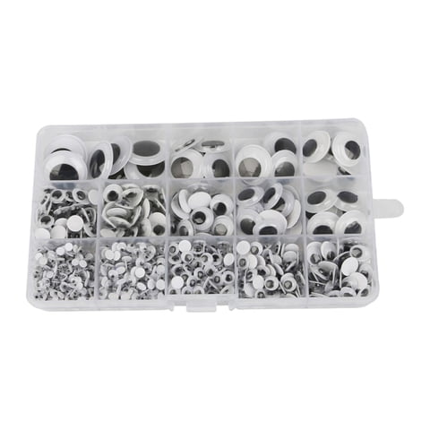 Magideal - Wiggle-Ojos Saltones, Accesorios Para Ojos De Animales, Ojos Móviles Autoadhesivos Negros Para Álbum De Recortes De Halloween, Decoración De Juguetes 926 Piezas