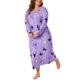 thumbnail image 4 of Agnes Orinda Vestido de Dormir Casual de Manga Larga con Cuello Redondo para Mujer de Talla Grande para la Escuela, Universidad, Día de San Valentín, Pijamas 4X Lila, 4 of 6