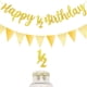 thumbnail image 1 of Bandera triangular con purpurina para feliz cumpleaños de medio año y seis meses, bandera para tirar en fila, 1 of 5