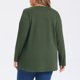 thumbnail image 4 of GRACIA Y GRANDEZA Blusas de Mujer Tallas Grandes con Botones, Dobladillo Cruzado, Cuello Redondo, Manga Larga, Texturizadas para Otoño e Invierno, Talla 1X Verde Militar, 4 of 7
