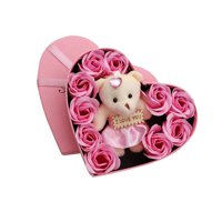 Bothyi - Jabón Rosa Caja De Flores Flor Artificial Para Acción De Gracias Regalo Del Día De San Valentín Rosa