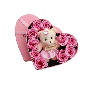 Bothyi - Jabón Rosa Caja De Flores Flor Artificial Para Acción De Gracias Regalo Del Día De San Valentín Rosa