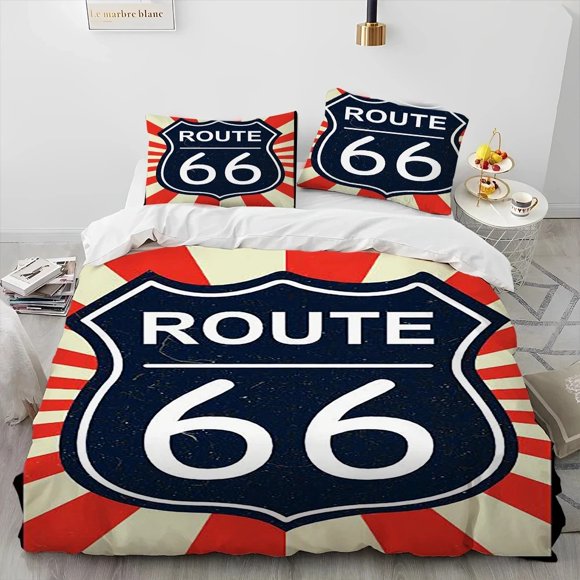 Historic Route 66,Mother Road,mãe estrada Comforter Bedding Set,Duvet Cover Bed Set Quilt Pillowcase, Size Bedding Set Bed Sheets