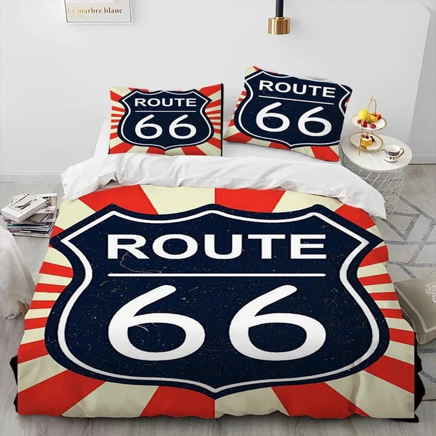 Historic Route 66,Mother Road,mãe estrada Comforter Bedding Set,Duvet Cover Bed Set Quilt Pillowcase, Size Bedding Set Bed Sheets