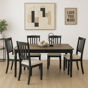 Muebles Santa Ana - Juego De Comedor 4 Sillas Vermont Old Black