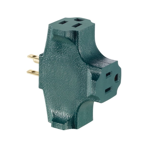 Adaptador Leviton 004-00694-Grn, 15 amperios, 2 polos y 3 hilos, 125 V